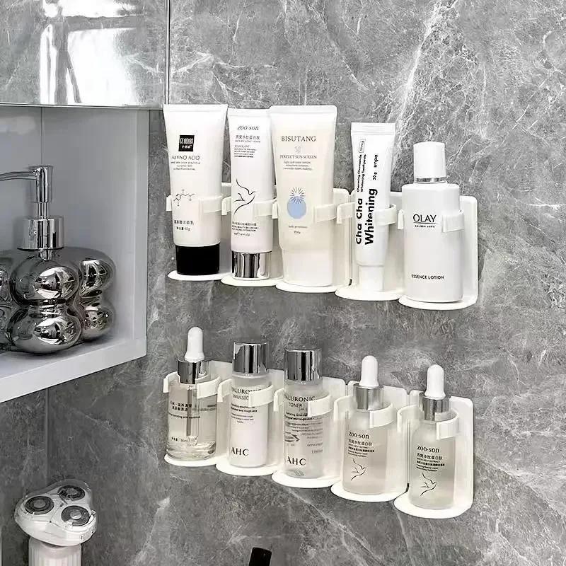 1/2 Pieces Wall Mounted Spice Jar Holder Adjustable Spice Rack Organizer Make Up Rack for Improve Your Kitchen Efficiency