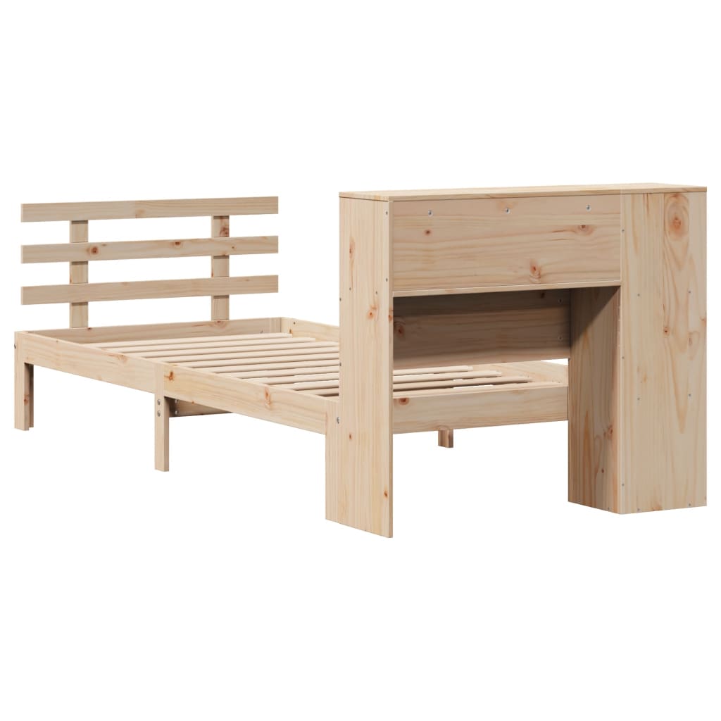 Bookshelf Bed without Mattress 75 x 190 cm Solid Pine Wood
