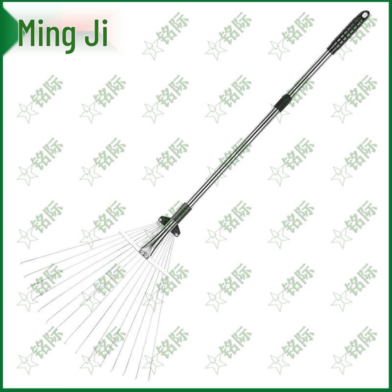 Mingji Large 15-Tooth Stainless Steel Lawn Rake