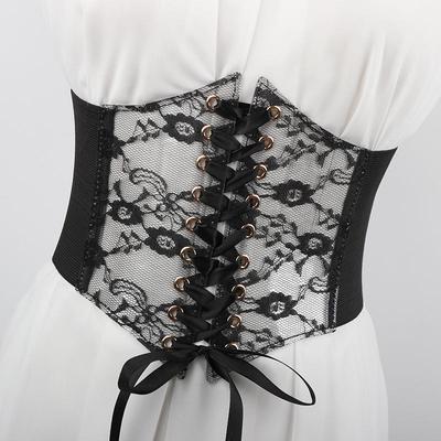 New Classic Pin Buckle Wide Belts Black Elastic Waistband Trendy Corset Waspie Belt Classic Dress Coat Girdle for Women Girls