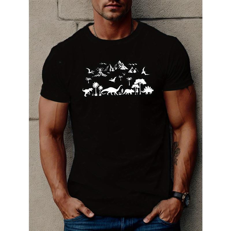 European sizes Age Of Dinosaurs Men s Short Sleeve T-shirt Summer T-shirt Top S чёрный