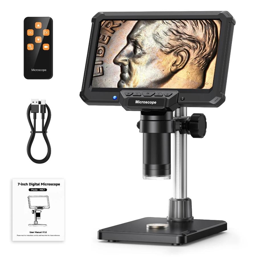 7 Inch 1200X Digital Microscope 16MP HD Soldering Microscope Magnification Coin PCB Circuit Repair Equipment