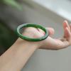 Pulseira de Jade Verde Hotan para Mulheres - Design Fino de Jadelite Natural