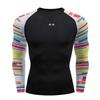 Herren Sport Fitness Langarm Kompressionsshirt Stretch Schnelltrocknend Atmungsaktiv Trainings Oberteil für Laufen Basketball