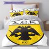 AEK Athens F.C Logo Bedding Quilt Set Quilt Cover Pillowcase Home Decoration Birthday Gift (1 * Duvet Cover + 2 * Pillowcase, Without Core)