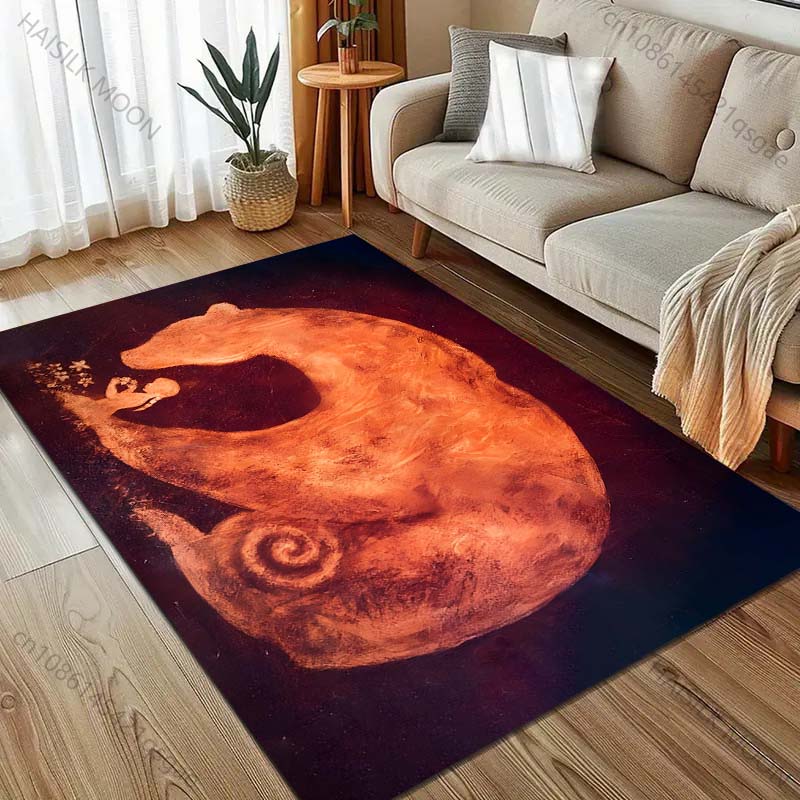 1PC Bear and Girl Print Carpet for Bedroom Living Room Bedside Sofa Floor Mat Modern Home Decor Area Rug Luxury Gift
