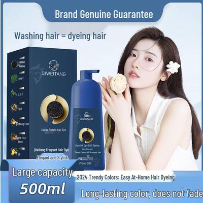 Caviar Protein Plant-Based Hair Dye: Home Application, No Bleach, Skin-Friendly, No Damage, Gray Coverage
