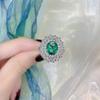 Emerald Retro Luxury Diamond Ring for Women - High-End Niche Design