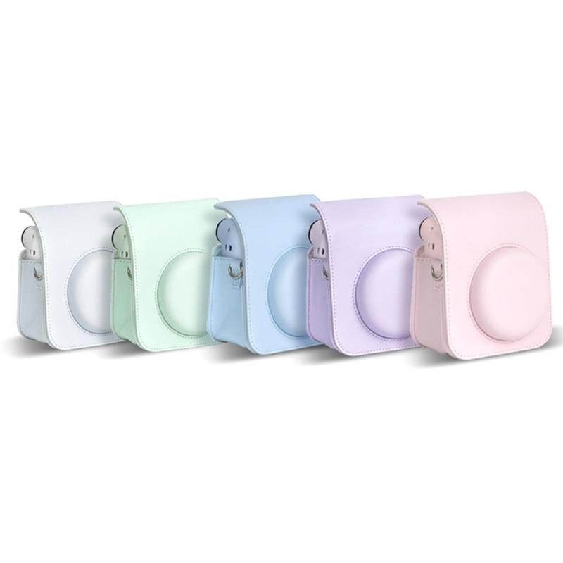 Camera Case PU Leather Soft Silicone Cover Bag for  Polaroid Film Camera Bag w/Shoulder Strap