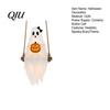 Halloween Gathering Decorations Lighted Ghost Swing with Glowing Pumpkin, Hanging Spooky Decor Durable Reusable Festival Props for Porch Yard,
