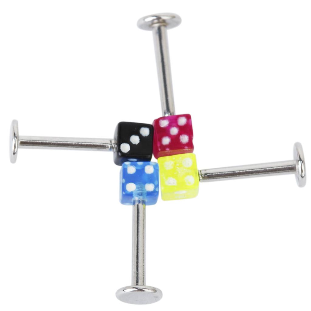 20 Stück Gemischte Würfel Lippenstecker Kinn Zunge Ringe Bar Labret Körperschmuck Piercing Schmuck