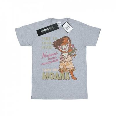 Girls Moana Natural Born Navigator Cotton T-Shirt