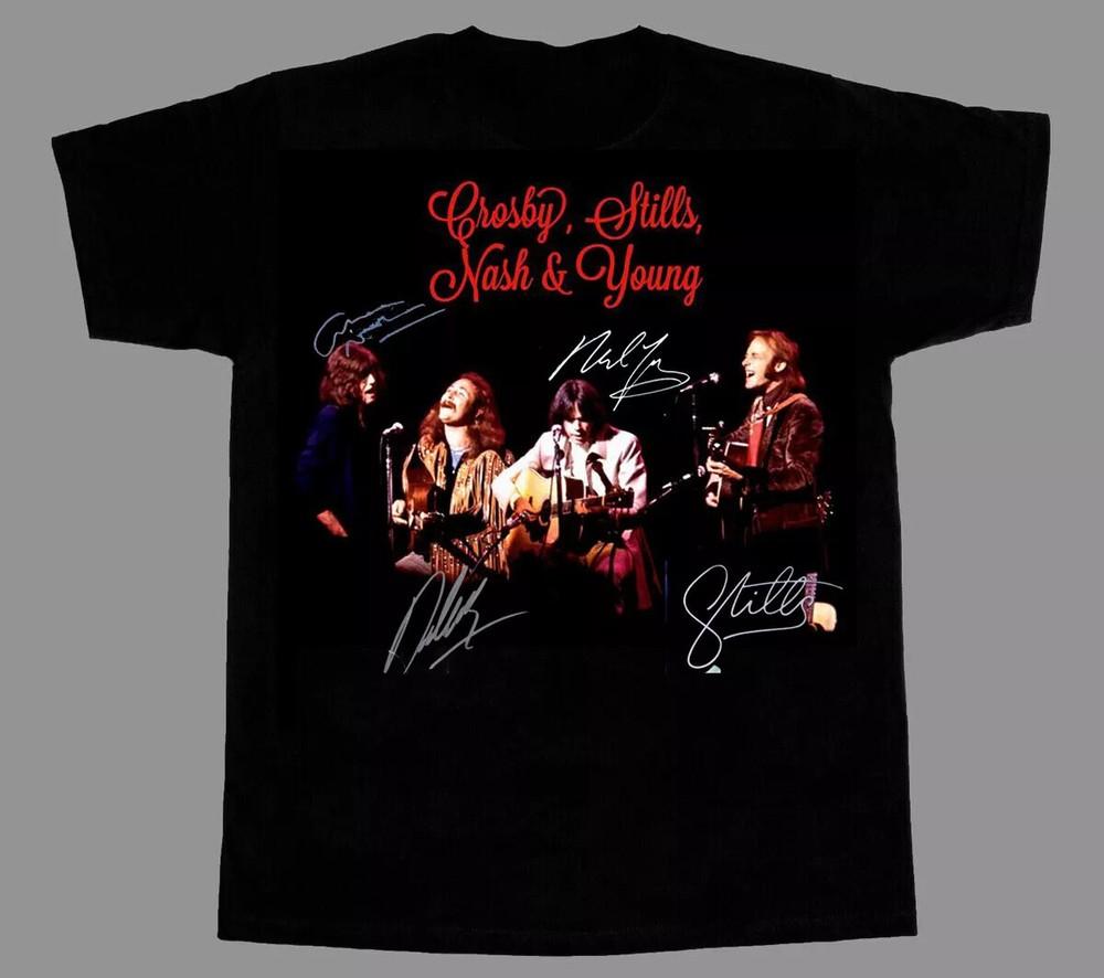 New Hot Crosby Stills Nash Young Band Heavy Cotton Tee Shirt Unisex