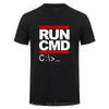 T-shirt Oversize Programmatore Informatico Run Cmd Regalo di Compleanno Divertente Maglietta di Cotone Fidanzato Marito Top Unisex Magliette Abbigliamento Uomo