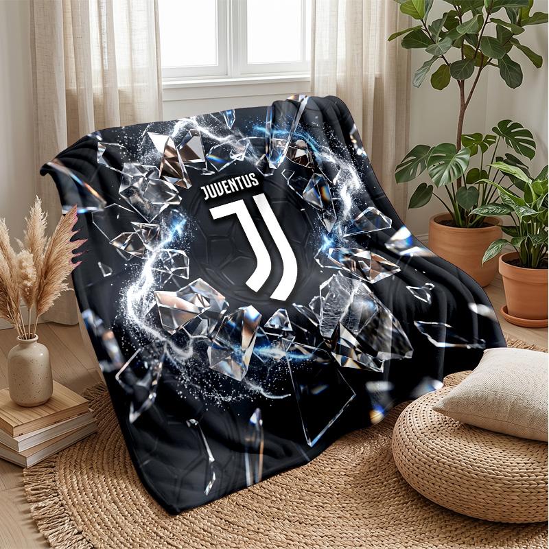 Juventus FC Themen-Decke Weiche Flanell-Decke Plüsch-Überwurf Gemütliche Sofa-Bett-Decke für Wohnkultur