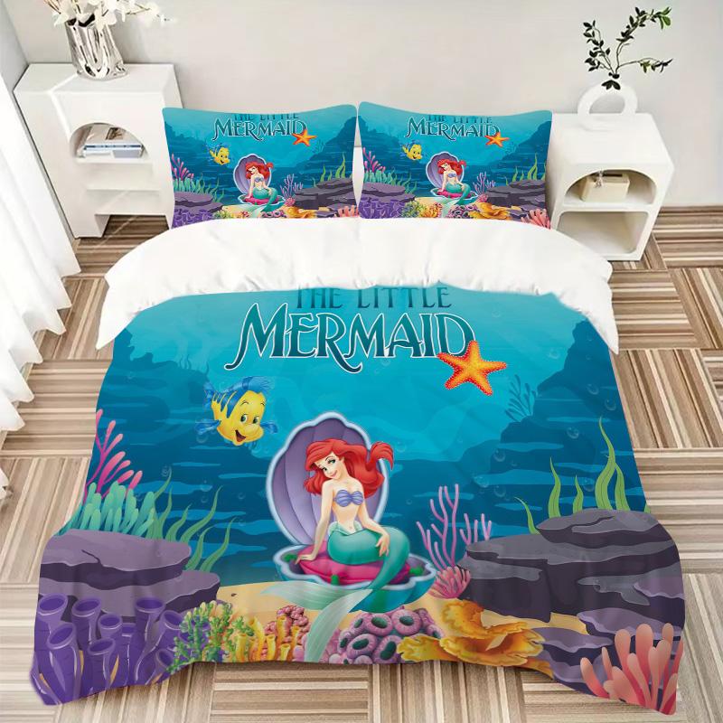 Underwater Mermaid Adventure Print 3Pcs Bedding Setduvet Cover With 2 Bedropillowcase Home Birthday Gift