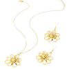 3-Piece Retro Floral Women's Necklace & Earring Set: Elegant European & American Design with Versatile Cutout Details.