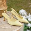 Temperament high heels women's thin heels pointed sandals bag head back strap solid color spring and summer new models