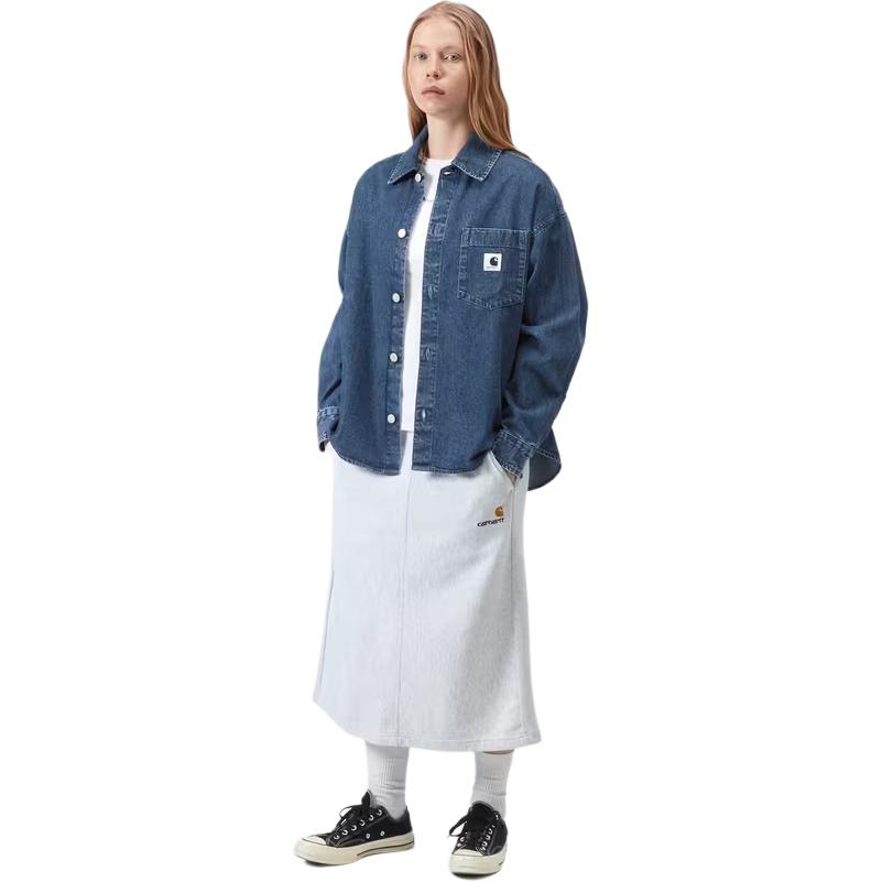 Carhartt WIP Ss26 W Alta Shirt Jac Chest Pocket Denim Casual Square Label Shirt Women shirts I036232-01-06