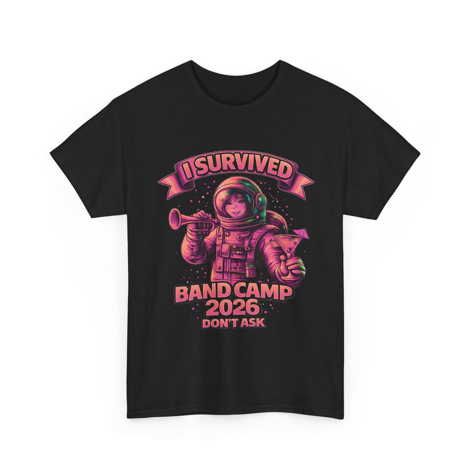 I Survived Band Camp 2026 Dont Ask PINK T shirt,Funny Music Marching Band Tee,Band Camp Survivor Gift, 3XL