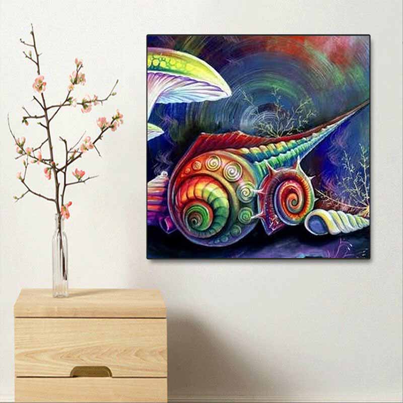 New Arrival 5D DIY Full Circle Diamond Painting "Painted Conch" Embroidery Cross Stitch Home Decor Gift