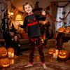 Halloween Family Matching Pajama Set Long Sleeve Top and Pants Comfortable Fit Seasonal Print Sleepwear