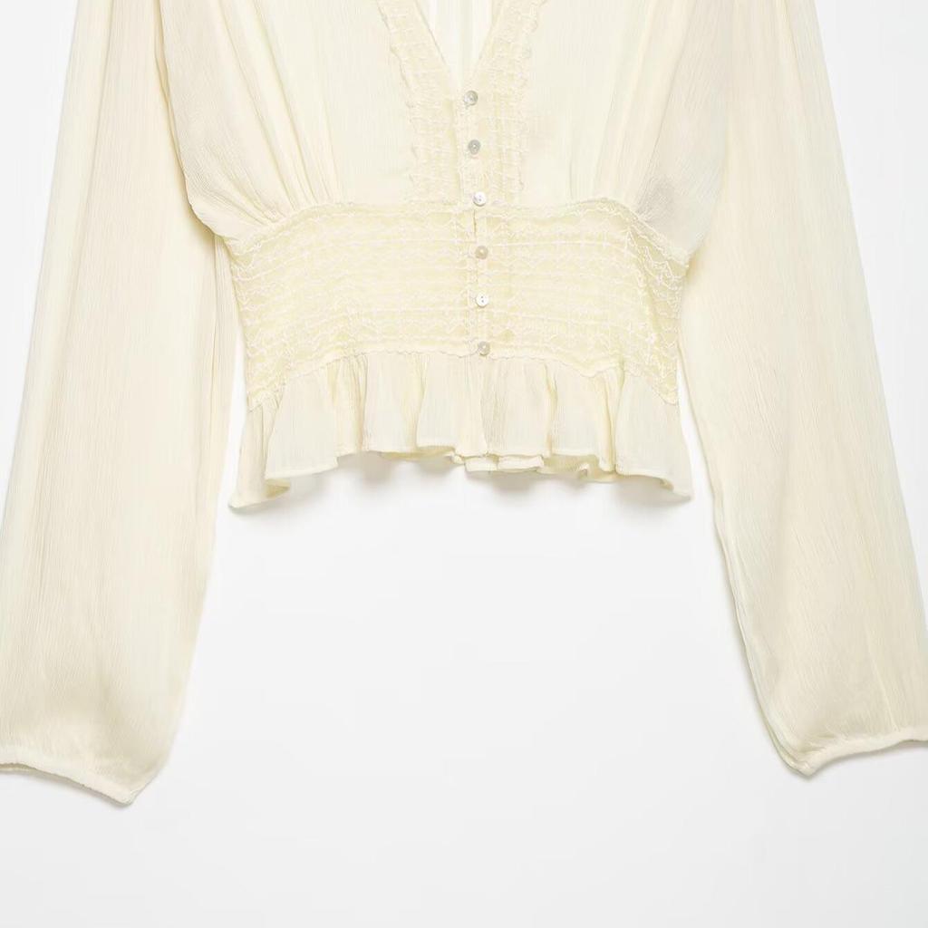 European Style Women's Lace Gauze Shirt - New Fashion 2026