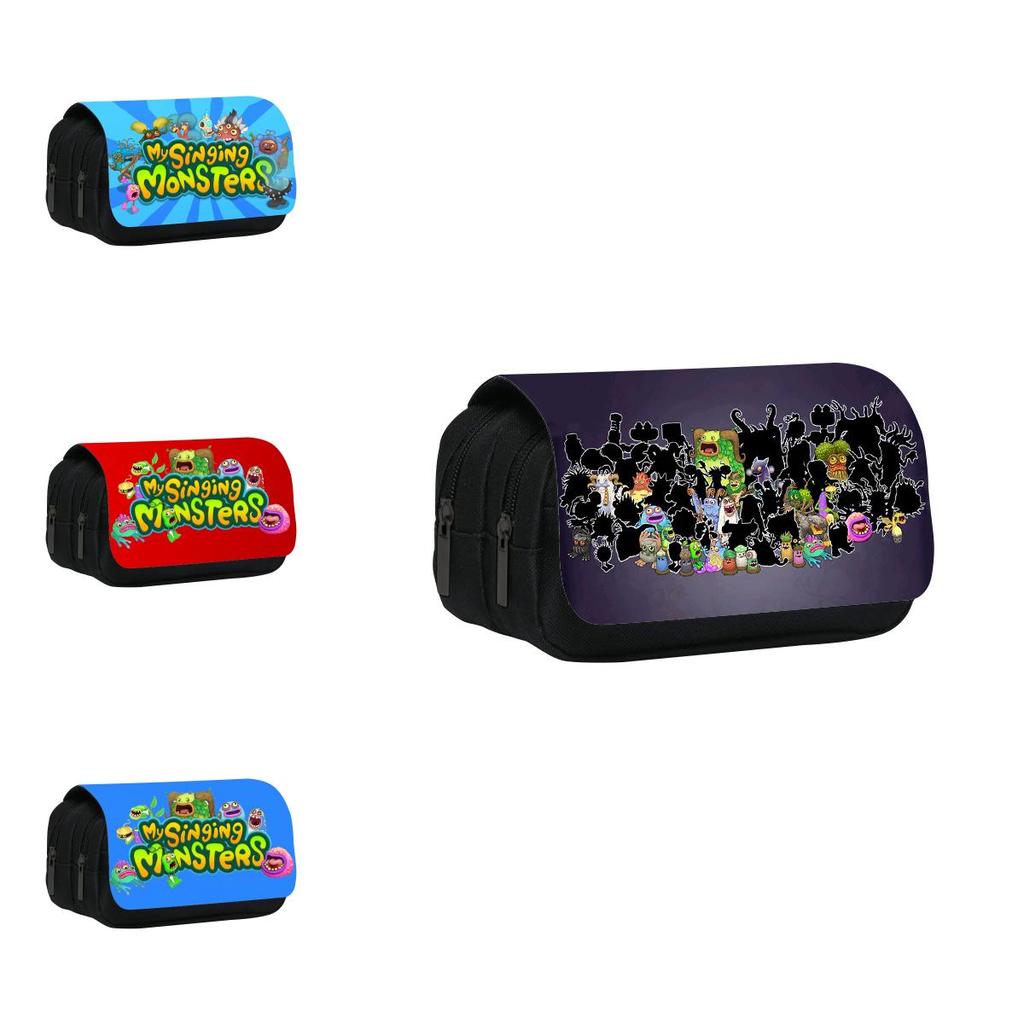 My Singing Monsters Double Layer Pencil Case With Nylon Material For Students And Kids