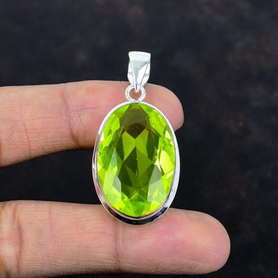 Faceted Lemon Topaz Pendant Original Gemstone Pendant Handmade Pendant Dainty Jewelry 925 Sterling Silver Pendant Gifts for Him Boho Jewelry