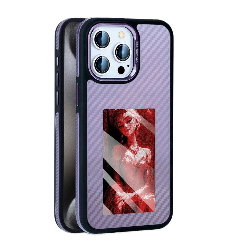 Gold Shield Two-color Carbon Fiber Ink Screen Case for iPhone16 pro/iPhone16 Pro Max, Fully Wrapped, Fully Covered, Anti-drop and Anti-scratch