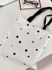 Polka Dot Student School Bag - Large Capacity Canvas Shoulder Bag