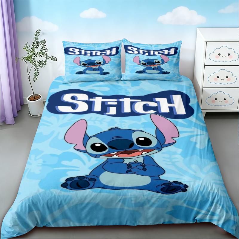 Stitch & Lilo Stitch Duvet Cover Cartoon Quilt Cover Soft and Breathable Bedding Set Twin Size for Bedroom Decor Best Gifts