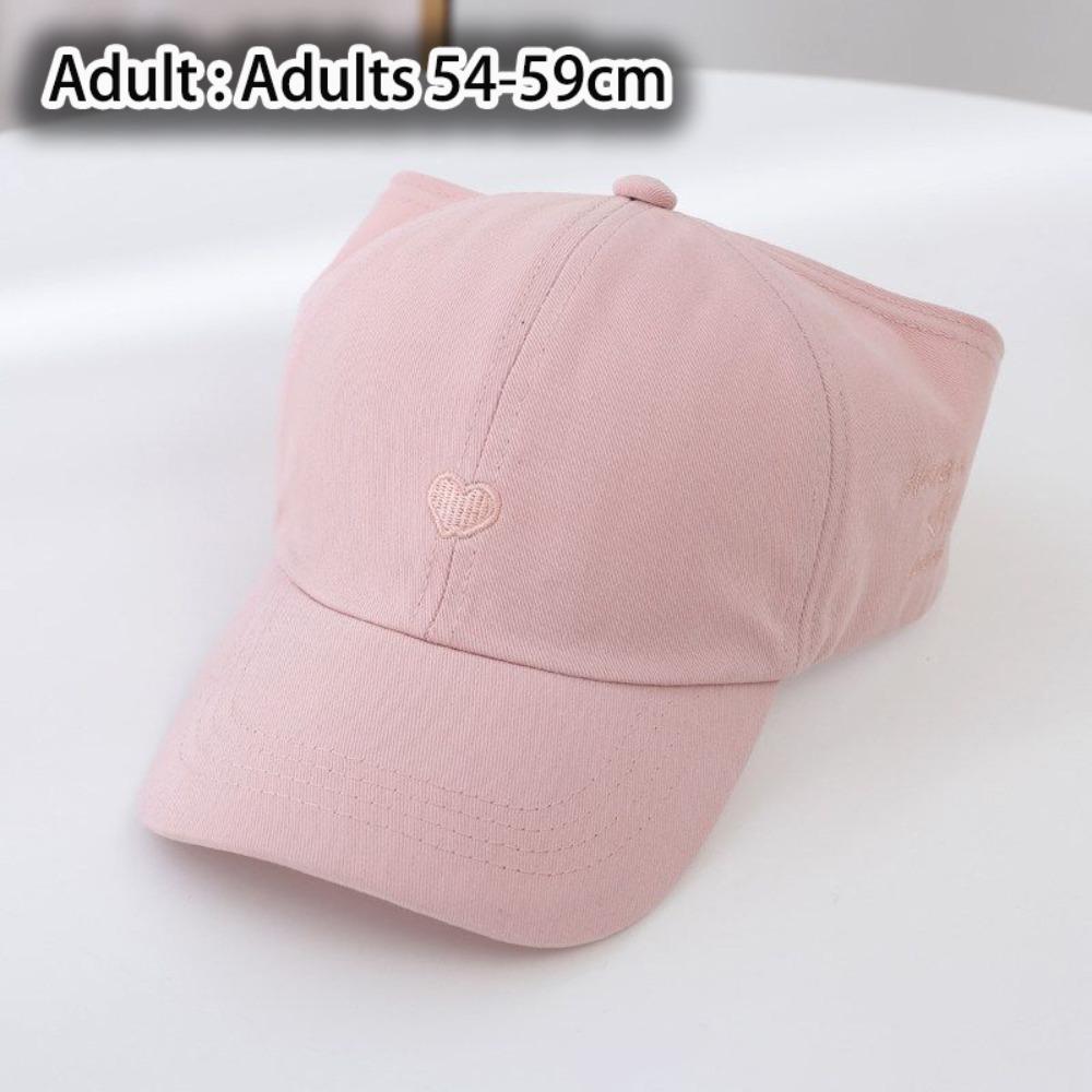 Heart-Embroidered Baseball Cap For Girls Breathable Cute Children'S Baseball Hat Uv Protection Sun Protection Tool