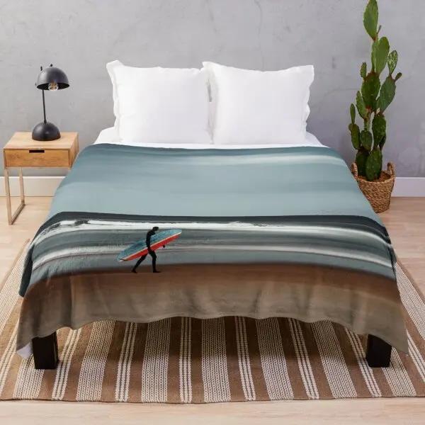 Beach Landscape Sunset Flannel Throw Blanket King Queen Size for Sofa Couch Bed Super Soft Warm Lightweight Good Gift for Teens