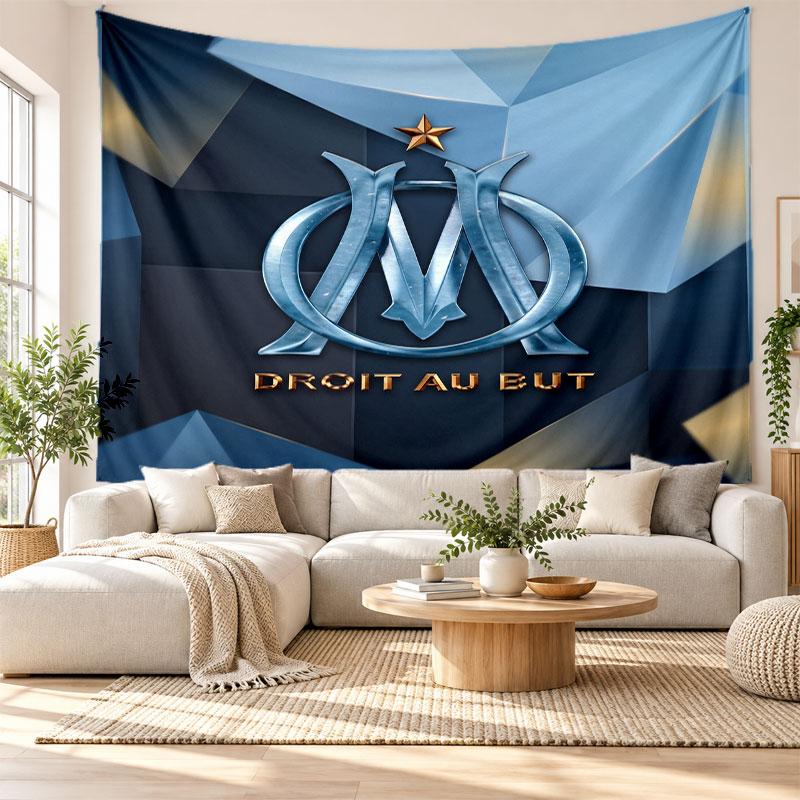 Olympique Lyonnais FC Wall Tapestry, Soft Fabric Wall Hanging, Decorative Backdrop For Bedroom Home Wall Art