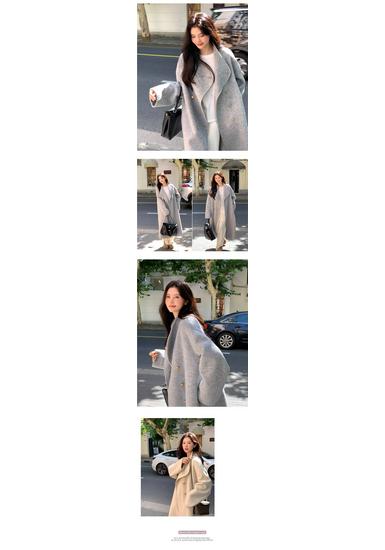 Women's Mid-Length Gray Wool Coat - Double-Sided, High-End Feel for Autumn/Winter 2025.
