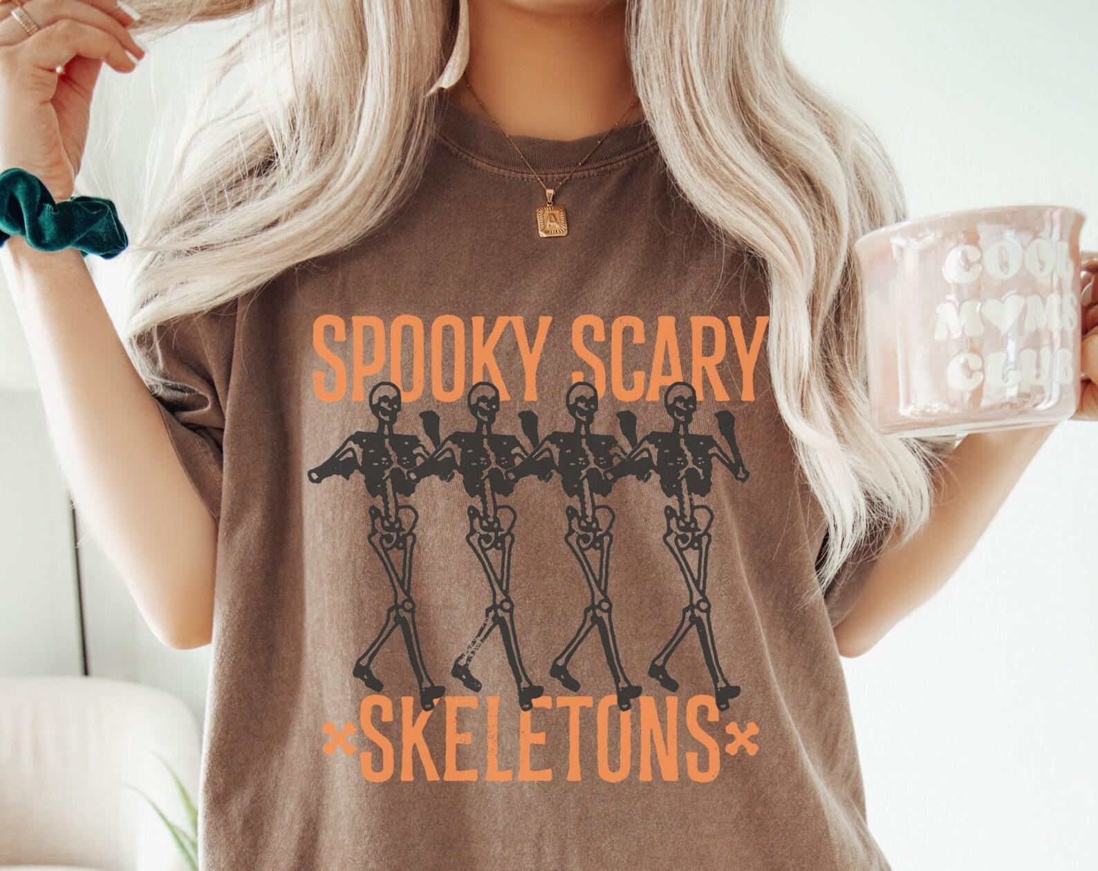 Retro Halloween Comfort Colors® Shirt, Spooky Scary Skeletons T-Shirt, Halloween Aesthetic, Vintage Halloween T-Shirt, Graphic Skeletons Tee S