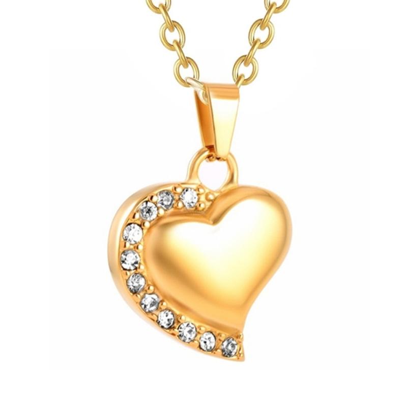 Minneshalsband Asbehållare Medaljong Kremering Halsbandssmycke för Aska/Hår Elegant Medaljong Strass för Kvinnor Män