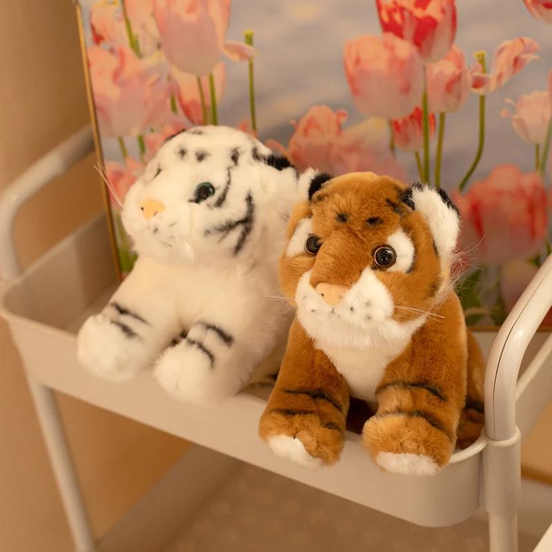 Plush Toy Tiger for Wildlife Fans Soft Standing Animal in Orange Black or White Black Stripe Variants Animal Admirer