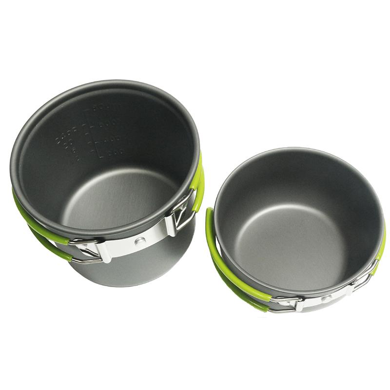 Lightweight Camping Cookware Set 10 Piece Ultralight Mess Kit Durable Non Stick for Hiking Mountaineering