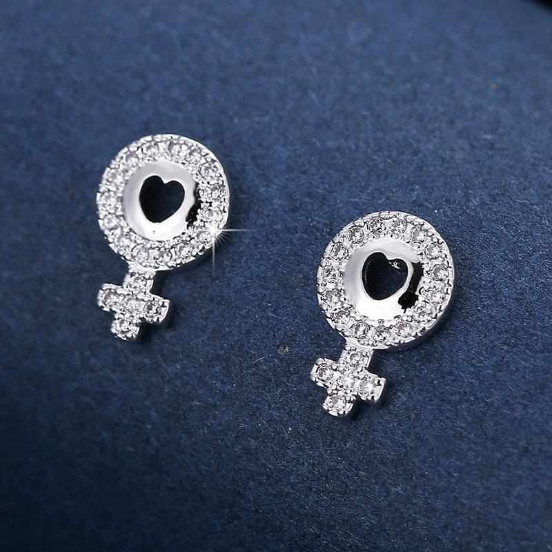 Elegant Geometric Metal Stud Earrings with Rhinestone Crystals - Fashionable and Cute Women s Drops платиновый