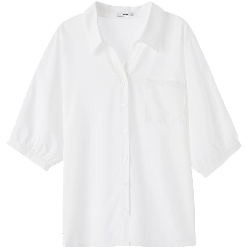 Betu Women s Stylish Lyocell Loose Mid-Sleeve Drop Shoulder Blouse L