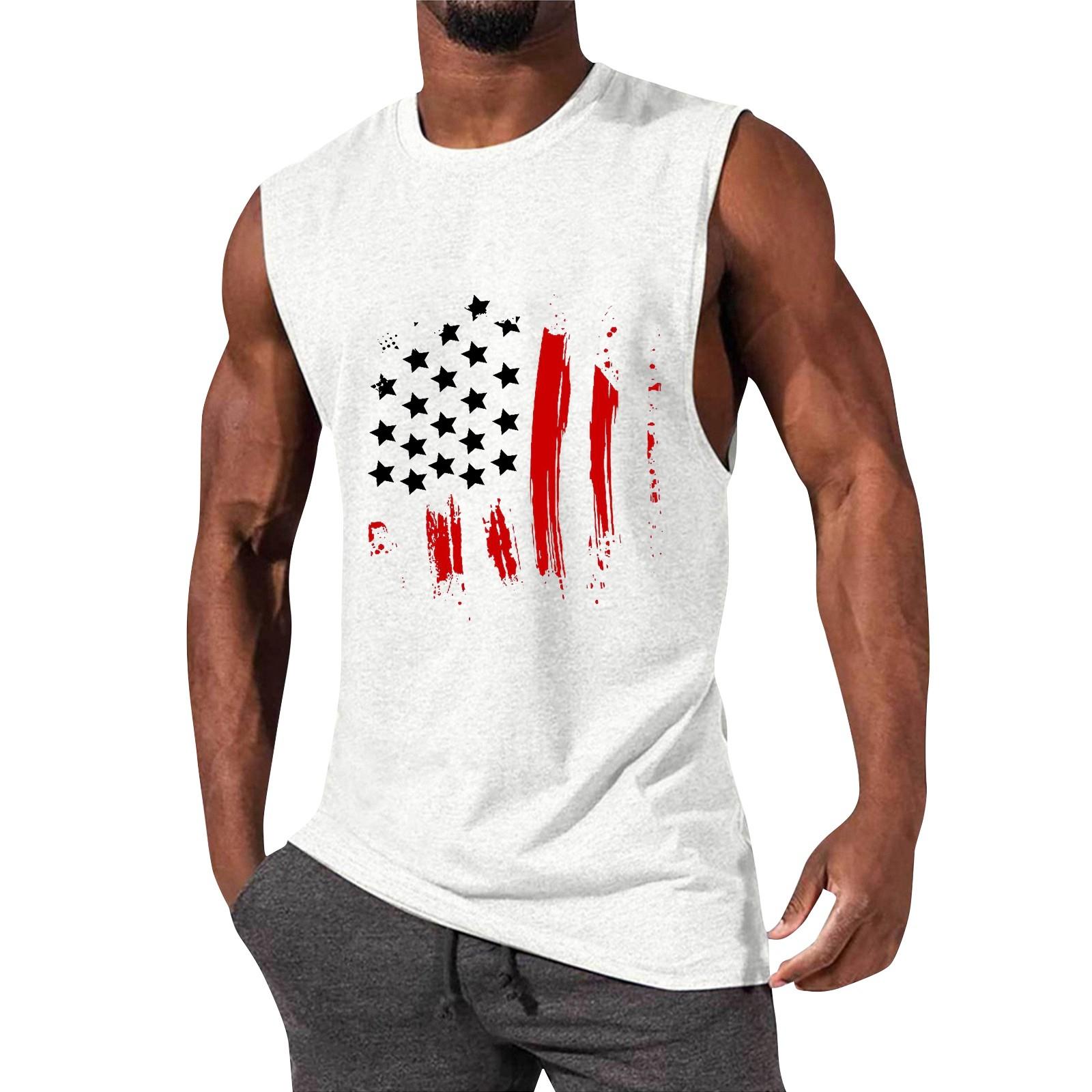 

Мужской летний модный повседневный жилет без рукавов, топы, мужской летний жилет без рукавов с принтом XL белый