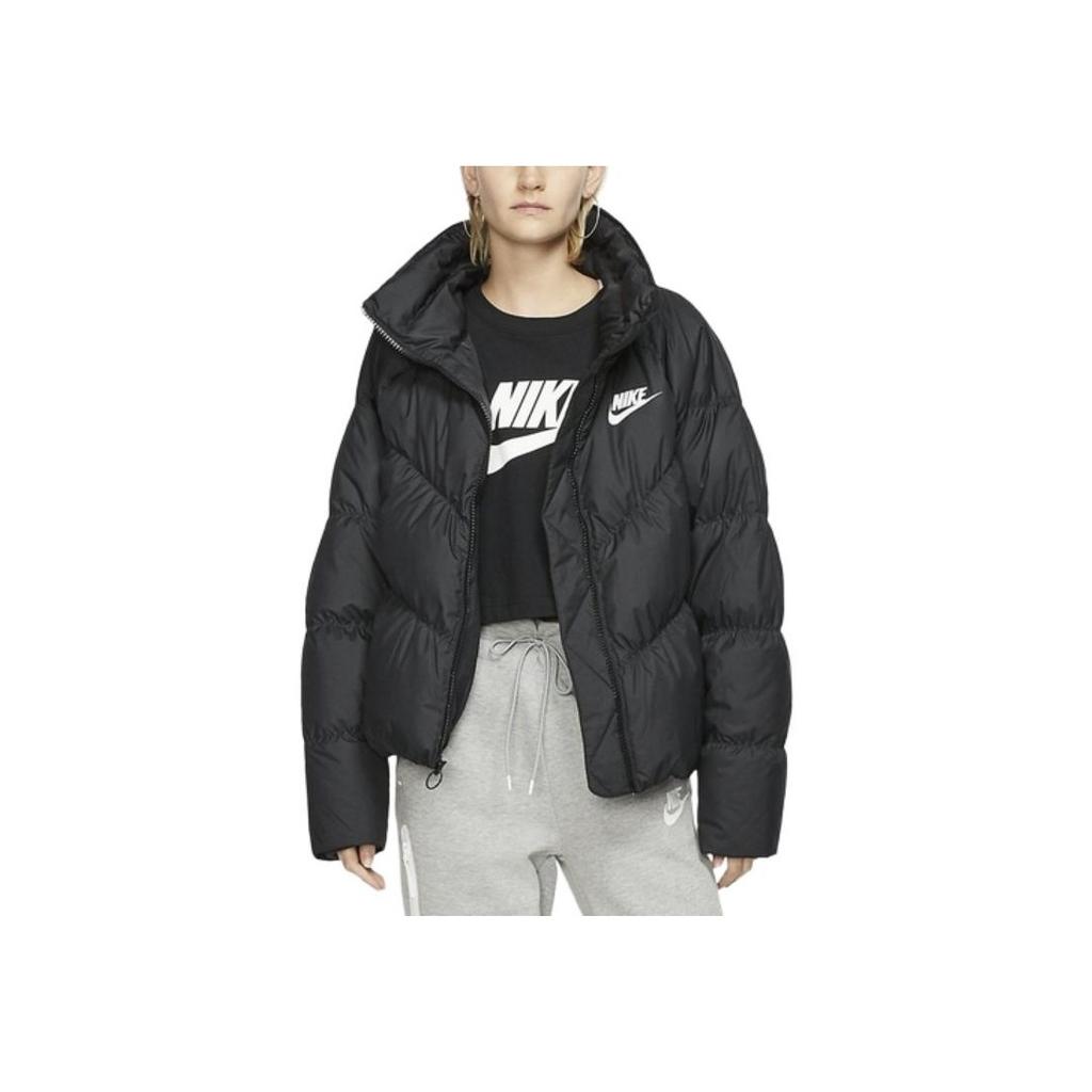 Nike Sportswear V-Neck Pleated Down Jacket Women Outerwear Black BV2880-010