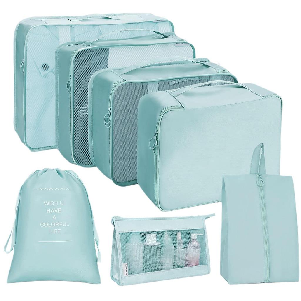 Travel Organizer Bag Set: 8-Piece Portable Suitcase Storage & Clothes Pouches - Large Capacity, Classified Organizers