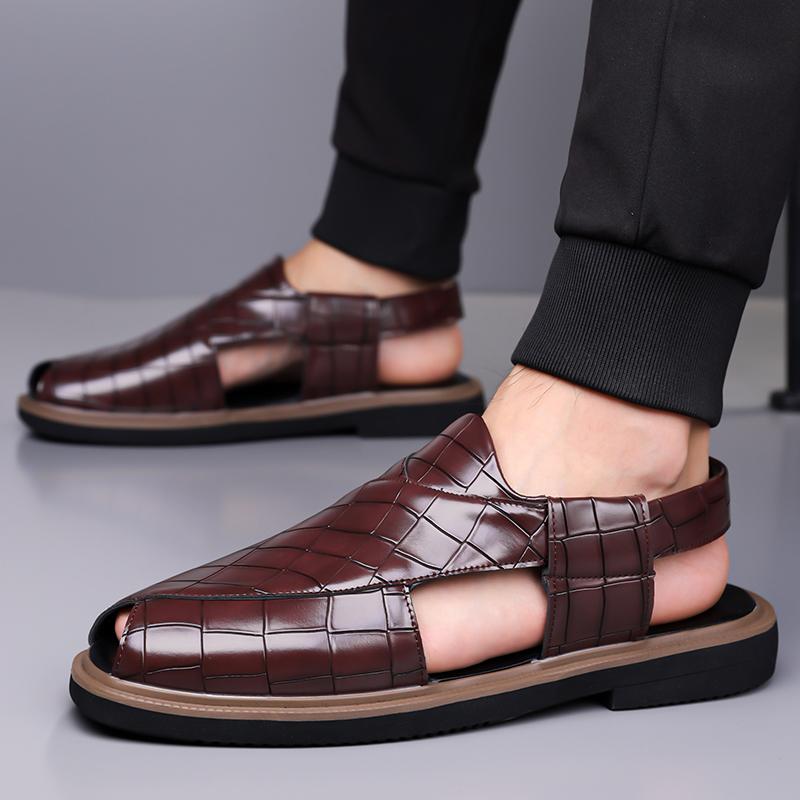 Men’s Sandals Mary Jane Dancing Shoes Dress Wingtip Wedding Stylish Formal Leather Prom Blazers Shoes Over Sized
