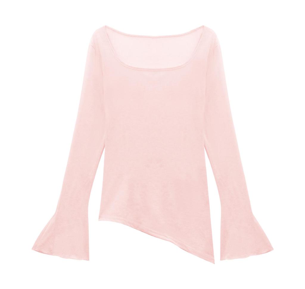 Reines Verlangen Spicy Girl Fledermausärmel Sonnenschutz Cover-up T-Shirt für Damen - Slim Fit Unregelmäßiges Dünnes Oberteil für den Frühling