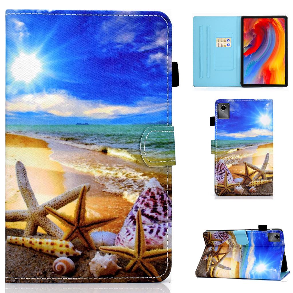 For Lenovo Tab M11/Xiaoxin Pad 11 2024 Leather Case Pattern Printing Tablet Cover with Card Slots