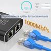 Ethernet Splitter 1000Mbps Plug-and-Play Compact Design High Speed Universal USB Powered LAN Ethernet