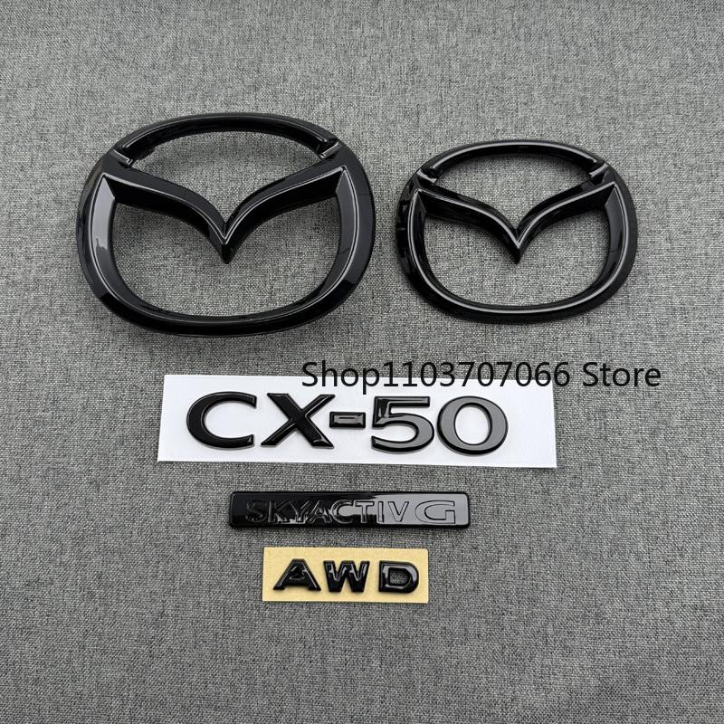 MAZDA CX-50 Logo ABS Black Carbon 2023 2024 2025 Car Hood Front Grill Rear Trunk Emblem Badge Sticker CX50 Accessory Refit